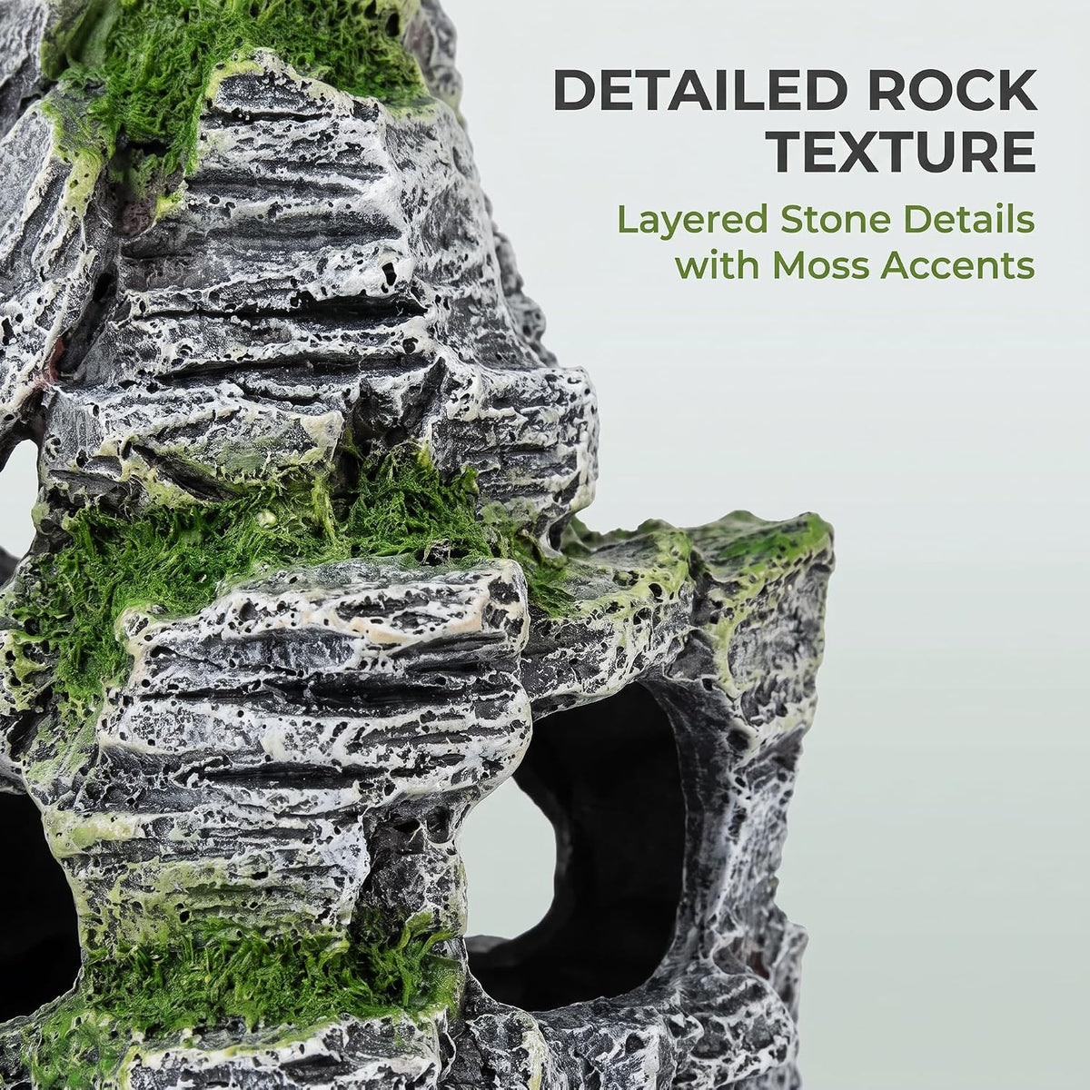 Artificial Moss Rock Cave Aquarium Decor, Fish Tank Hideout, Mountain Terrain Ornament