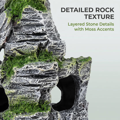 Artificial Moss Rock Cave Aquarium Decor, Fish Tank Hideout, Mountain Terrain Ornament