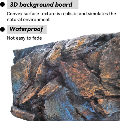 Rock Terrarium Background, 3D Reptile Tank Background Board Amphibian Stereo Backdrop Wall Reptile Stereo Decoration Aquarium Decoration Reptile Gecko Frog Lizard