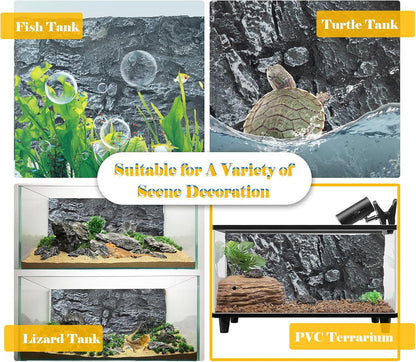 Rock Terrarium Background, 3D Reptile Tank Background Board Amphibian Stereo Backdrop Wall Reptile Stereo Decoration Aquarium Decoration Reptile Gecko Frog Lizard