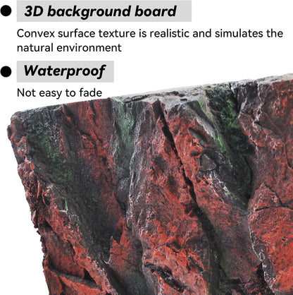 Rock Terrarium Background, 3D Reptile Tank Background Board Amphibian Stereo Backdrop Wall Reptile Stereo Decoration Aquarium Decoration Reptile Gecko Frog Lizard