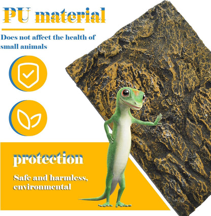 Rock Terrarium Background, 3D Reptile Tank Background Board Amphibian Stereo Backdrop Wall Reptile Stereo Decoration Aquarium Decoration Reptile Gecko Frog Lizard