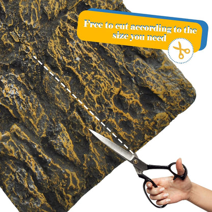 Rock Terrarium Background, 3D Reptile Tank Background Board Amphibian Stereo Backdrop Wall Reptile Stereo Decoration Aquarium Decoration Reptile Gecko Frog Lizard