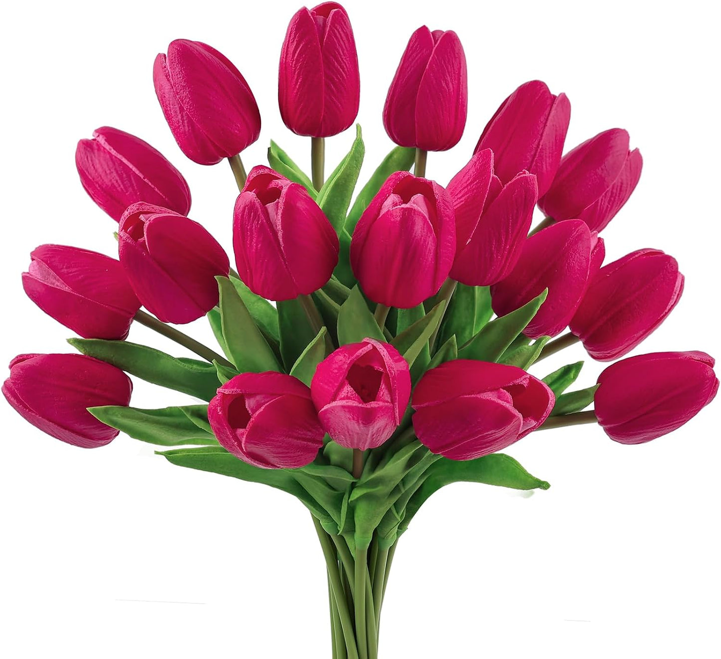 White Tulips Artificial Flowers 18Pcs Faux Silk Tulip Real Touch Tulip Fake Flowers Bouquets Arrangements for Mother's Day Easter Spring Flowers Gifts Home Table Decor