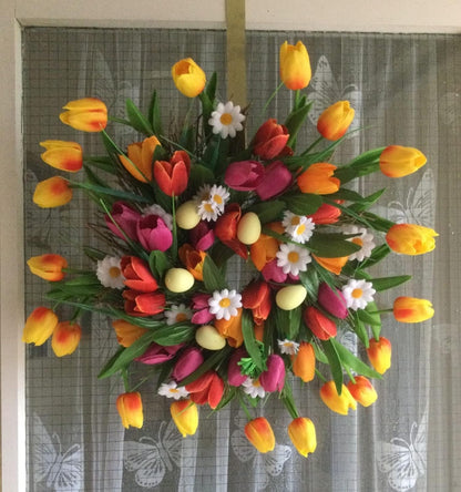 White Tulips Artificial Flowers 18Pcs Faux Silk Tulip Real Touch Tulip Fake Flowers Bouquets Arrangements for Mother's Day Easter Spring Flowers Gifts Home Table Decor