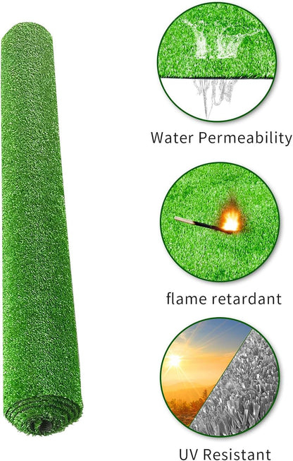Artificial Grass Turf 4 Feet x 7 Feet (28 Square ft) Fake Grass Rug, Realistic Synthetic Fake Grass with Drainage Holes, Artificial Lawn Rug Dog Pets Mat for Balcony Garden Lawn Landscape