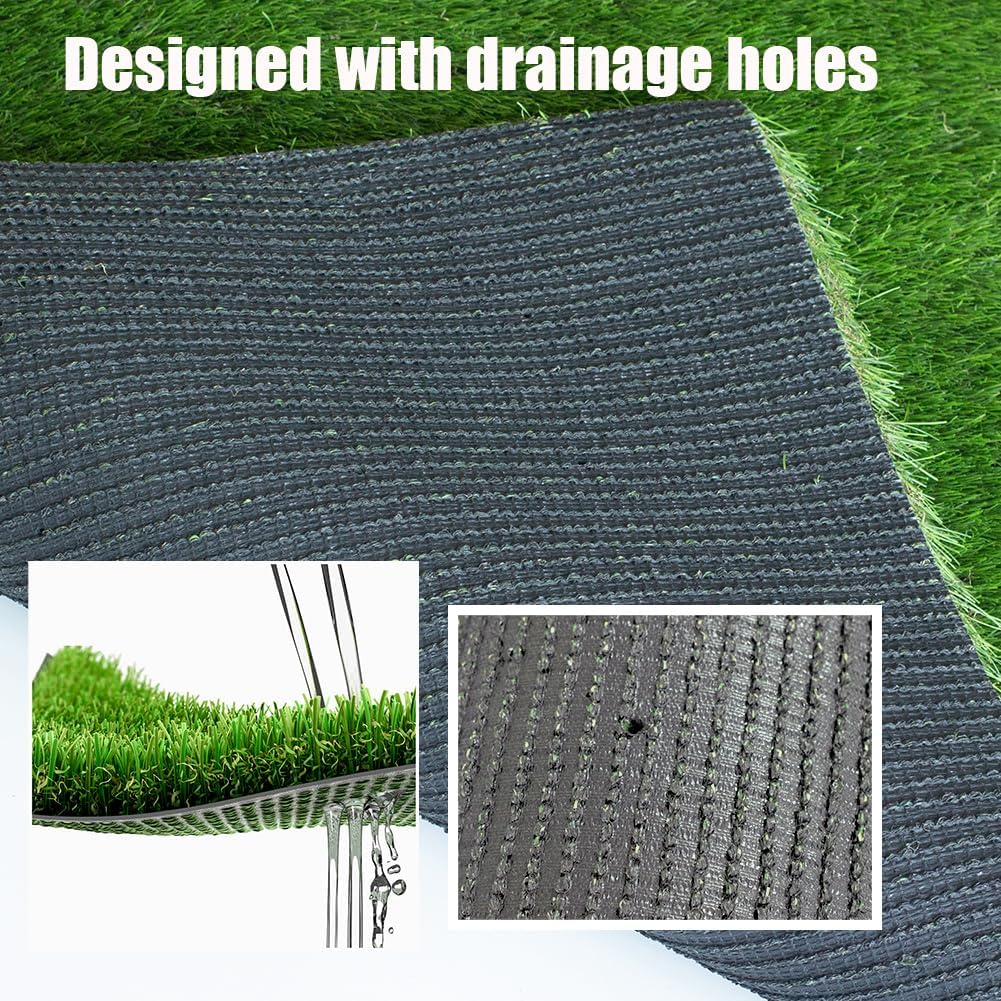 Thick Artificial Grass Turf 7x15FT, 1.77 Inch Realistic Fake Grass Rug with Drainage, Customizable with Extra Large Size, Perfect for Indoor and Outdoor Use, Synthetic Grass Mat for Dogs