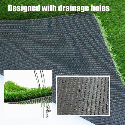 Thick Artificial Grass Turf 7x15FT, 1.77 Inch Realistic Fake Grass Rug with Drainage, Customizable with Extra Large Size, Perfect for Indoor and Outdoor Use, Synthetic Grass Mat for Dogs