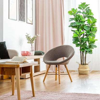 Artificial Fiddle Leaf Fig Tree,6 FT Tall Artificial Tree with Woven Seagrass Plant Basket Fake Floor Plant in Pot for Home Decor Living Room Indoor Outdoor Office Bedroom Decor