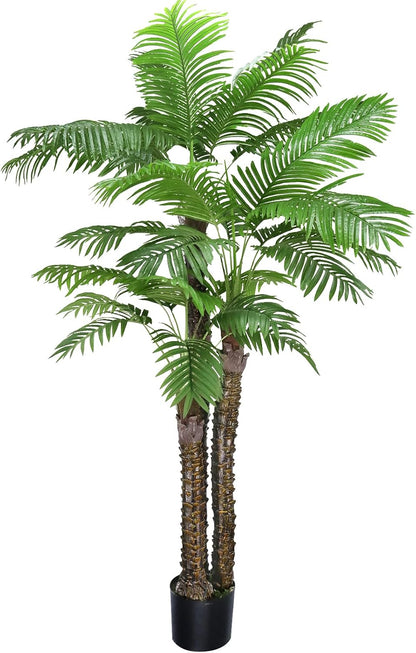 Artificial Fiddle Leaf Fig Tree,6 FT Tall Artificial Tree with Woven Seagrass Plant Basket Fake Floor Plant in Pot for Home Decor Living Room Indoor Outdoor Office Bedroom Decor