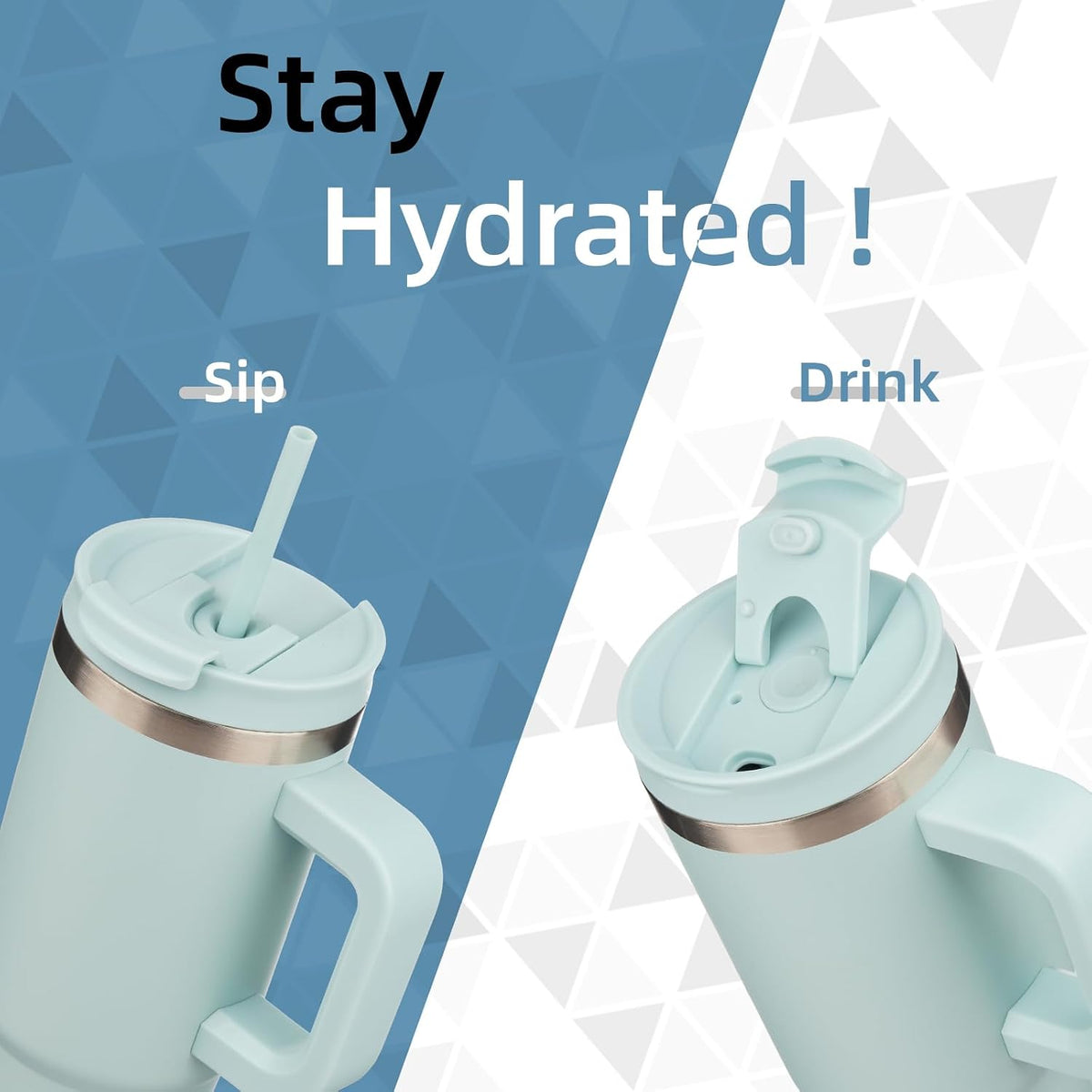 30 oz Insulated Tumbler Water Bottle with Handle, Straw Lid