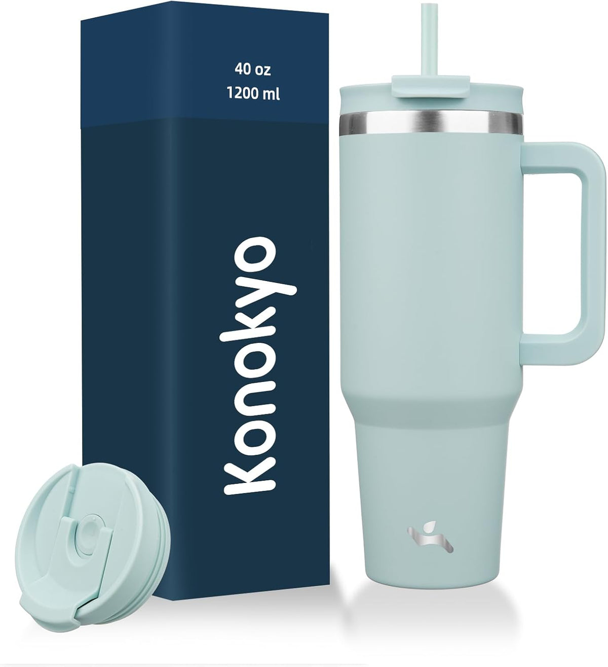 30 oz Insulated Tumbler Water Bottle with Handle, Straw Lid