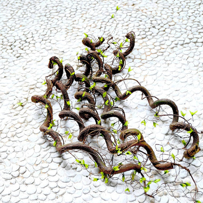 63in Bendable Artificial Tree Trunk Branches Moss Vine Leaf Wall Hang Decor | Faux Thick Wood Tree Twigs Grapevines Plants Garland With Green Leaves For Hanging Reptile Climb Halloween Garden Decoration
