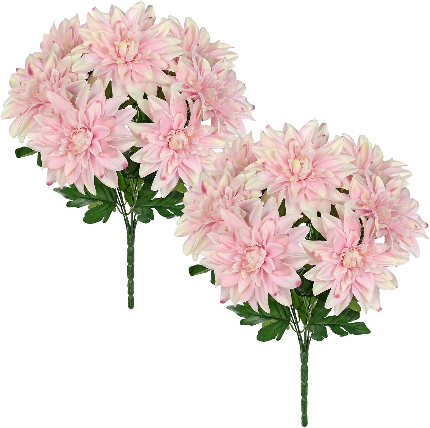Purple-Pink Artificial Dahlia Flowers with Stem Bushes 7 Heads Silk Fake Dahlias Flowers Wedding Bouquets Faux Dahlia Flower Floral Arrangements for Party Table Centerpieces Home Decor