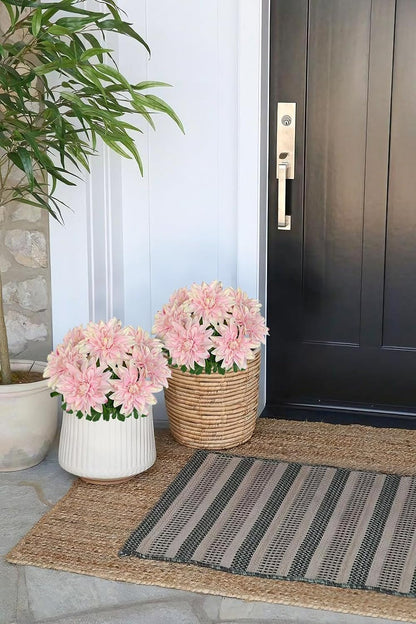 Purple-Pink Artificial Dahlia Flowers with Stem Bushes 7 Heads Silk Fake Dahlias Flowers Wedding Bouquets Faux Dahlia Flower Floral Arrangements for Party Table Centerpieces Home Decor
