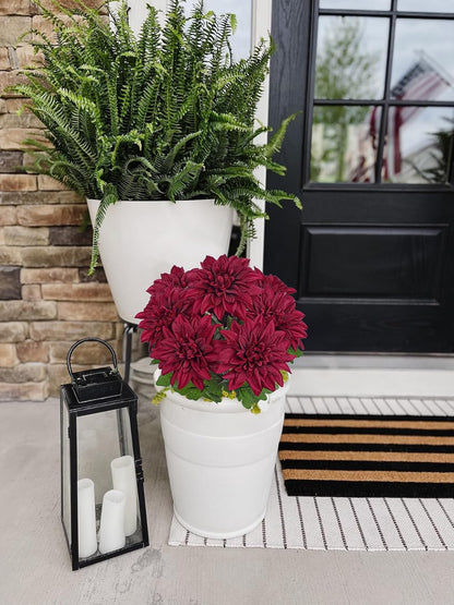 Purple-Pink Artificial Dahlia Flowers with Stem Bushes 7 Heads Silk Fake Dahlias Flowers Wedding Bouquets Faux Dahlia Flower Floral Arrangements for Party Table Centerpieces Home Decor