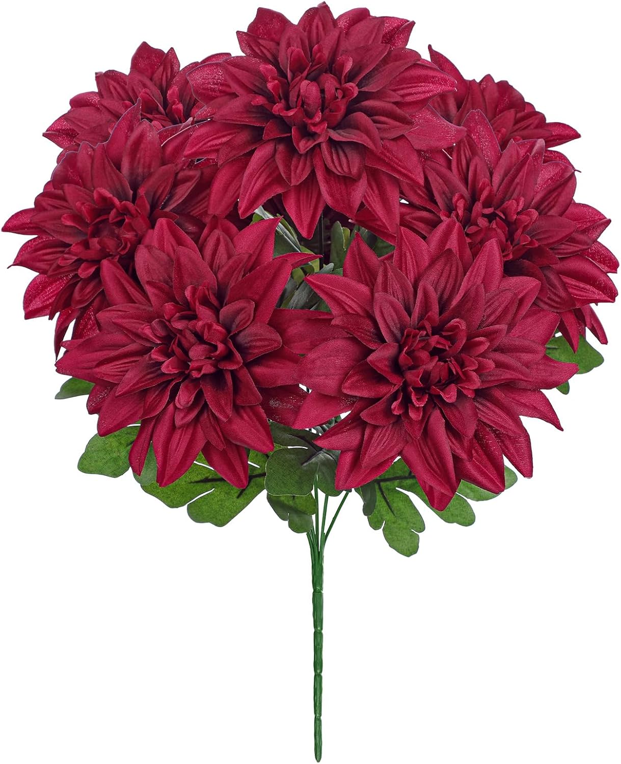 Purple-Pink Artificial Dahlia Flowers with Stem Bushes 7 Heads Silk Fake Dahlias Flowers Wedding Bouquets Faux Dahlia Flower Floral Arrangements for Party Table Centerpieces Home Decor