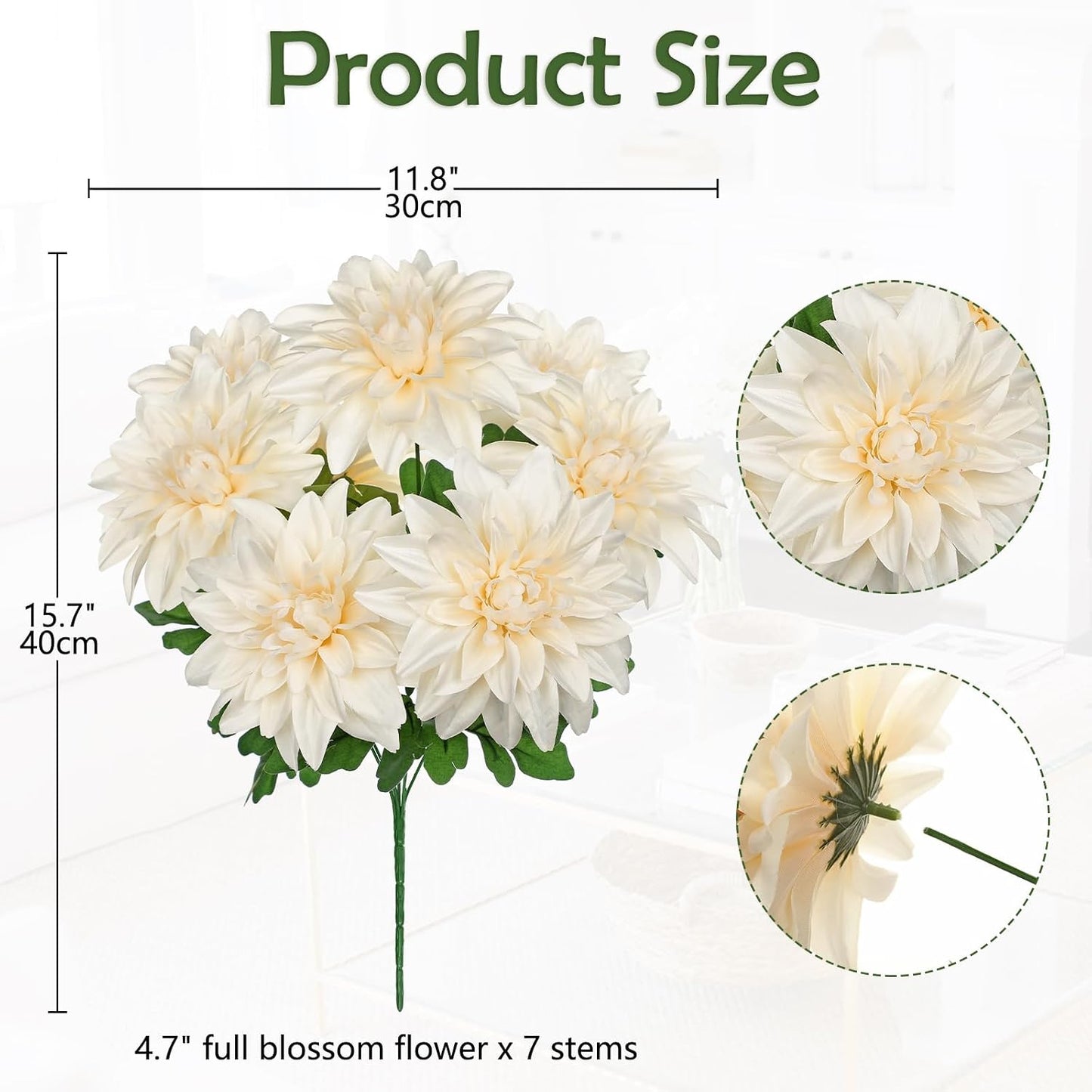Purple-Pink Artificial Dahlia Flowers with Stem Bushes 7 Heads Silk Fake Dahlias Flowers Wedding Bouquets Faux Dahlia Flower Floral Arrangements for Party Table Centerpieces Home Decor