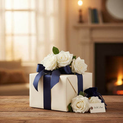 100 Pcs White Rose Artificial Flowers Bulk, Ivory Silk Fake Roses with Long Stem for Wedding Decoration, Bridal Bouquets, DIY Flower Wall, Party Table Centerpieces, Home Decor