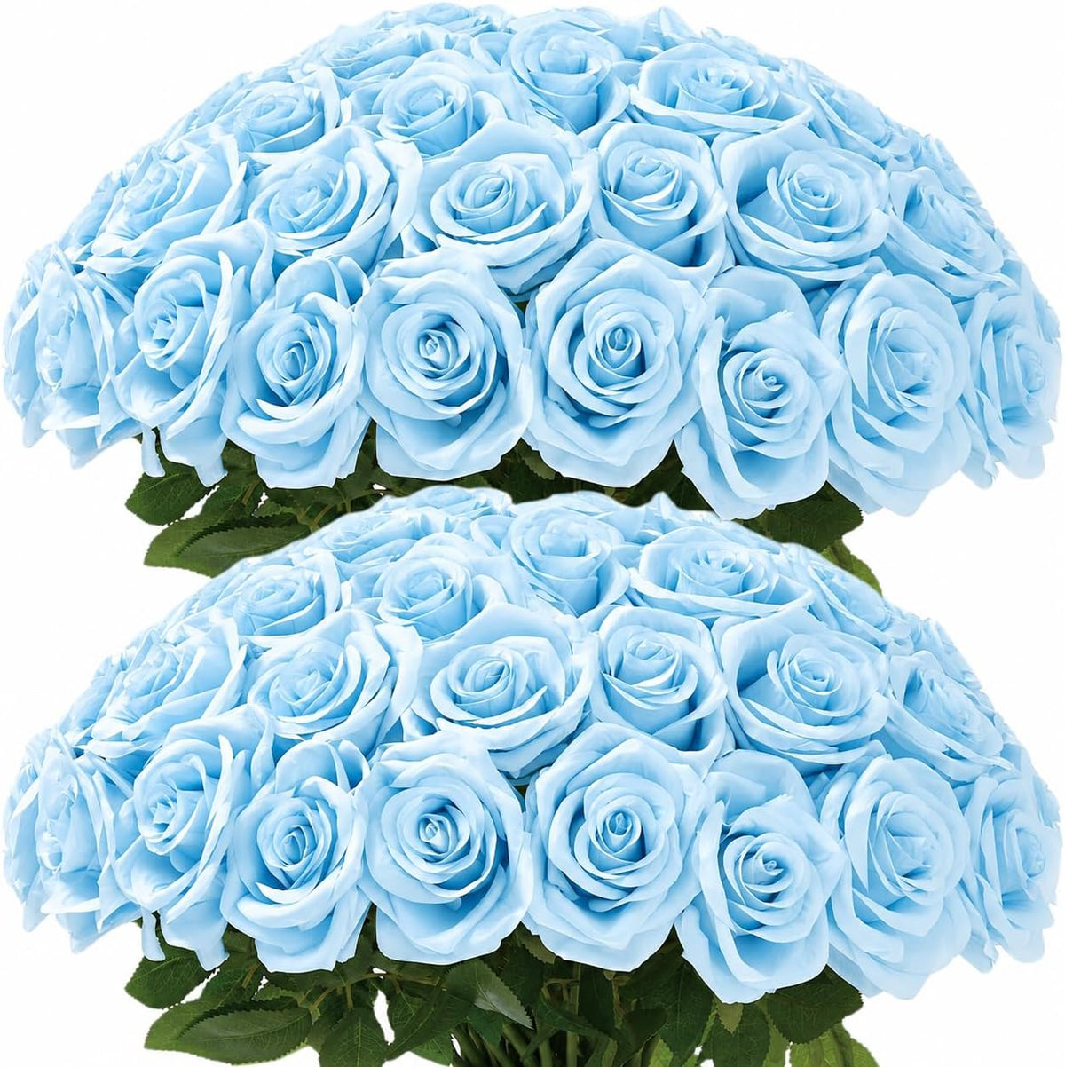 100 Pcs White Rose Artificial Flowers Bulk, Ivory Silk Fake Roses with Long Stem for Wedding Decoration, Bridal Bouquets, DIY Flower Wall, Party Table Centerpieces, Home Decor