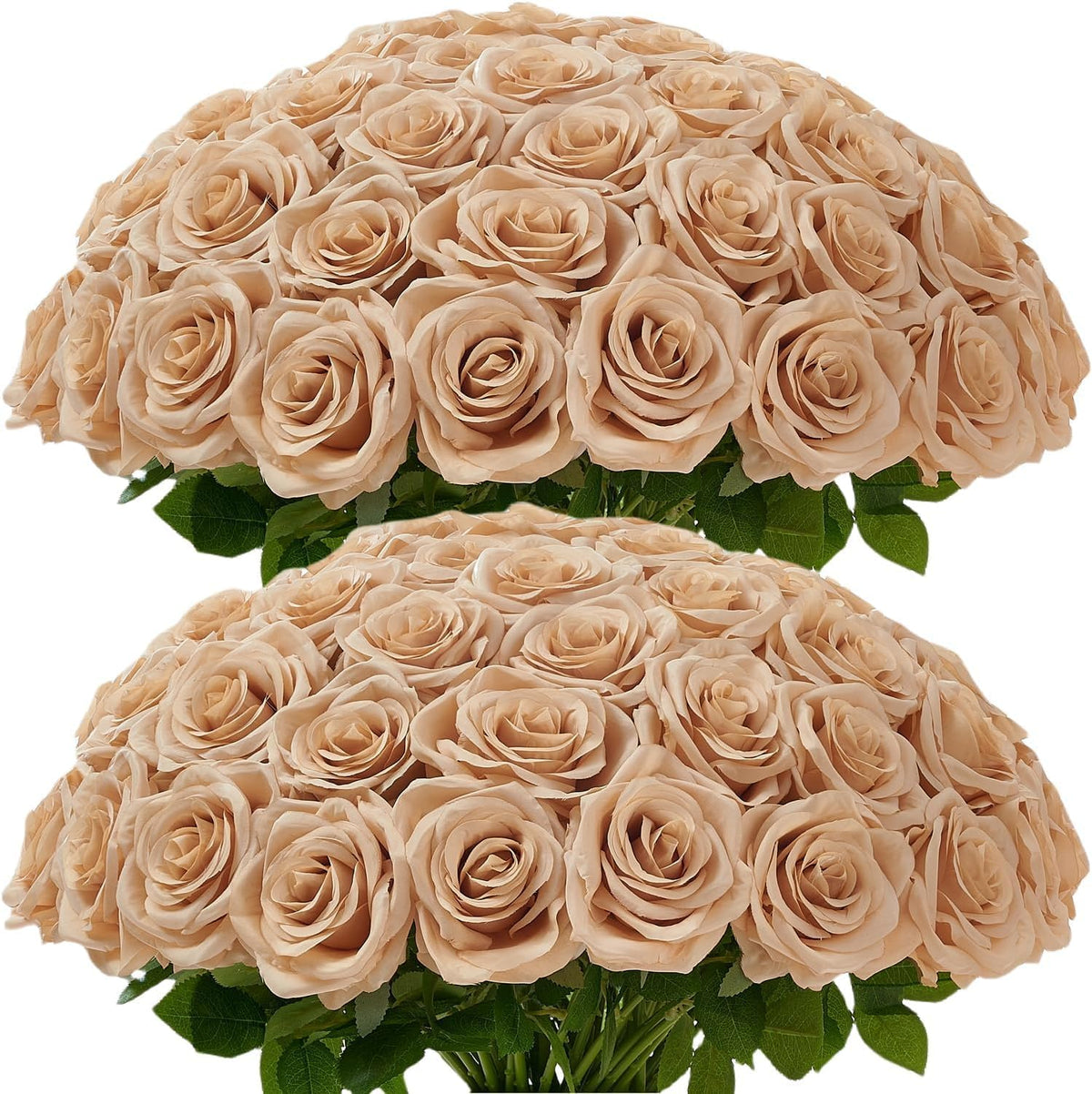 100 Pcs White Rose Artificial Flowers Bulk, Ivory Silk Fake Roses with Long Stem for Wedding Decoration, Bridal Bouquets, DIY Flower Wall, Party Table Centerpieces, Home Decor