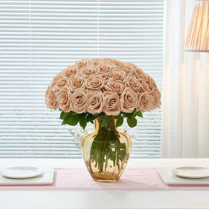 100 Pcs White Rose Artificial Flowers Bulk, Ivory Silk Fake Roses with Long Stem for Wedding Decoration, Bridal Bouquets, DIY Flower Wall, Party Table Centerpieces, Home Decor