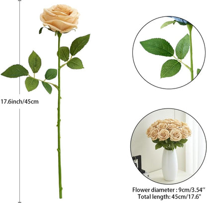100 Pcs White Rose Artificial Flowers Bulk, Ivory Silk Fake Roses with Long Stem for Wedding Decoration, Bridal Bouquets, DIY Flower Wall, Party Table Centerpieces, Home Decor