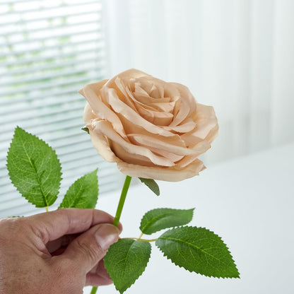 100 Pcs White Rose Artificial Flowers Bulk, Ivory Silk Fake Roses with Long Stem for Wedding Decoration, Bridal Bouquets, DIY Flower Wall, Party Table Centerpieces, Home Decor