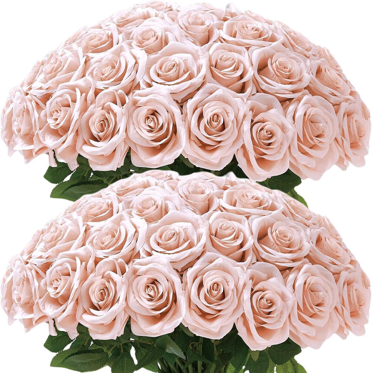 100 Pcs White Rose Artificial Flowers Bulk, Ivory Silk Fake Roses with Long Stem for Wedding Decoration, Bridal Bouquets, DIY Flower Wall, Party Table Centerpieces, Home Decor