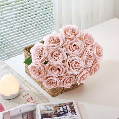 100 Pcs White Rose Artificial Flowers Bulk, Ivory Silk Fake Roses with Long Stem for Wedding Decoration, Bridal Bouquets, DIY Flower Wall, Party Table Centerpieces, Home Decor
