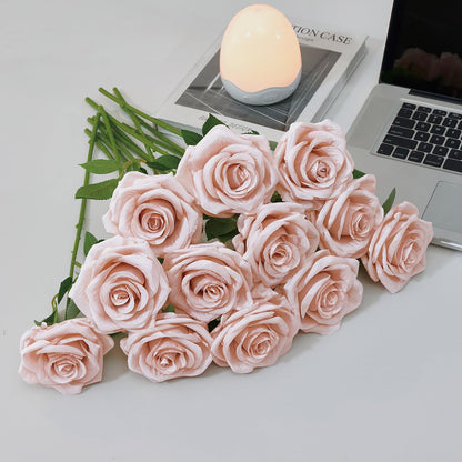 100 Pcs White Rose Artificial Flowers Bulk, Ivory Silk Fake Roses with Long Stem for Wedding Decoration, Bridal Bouquets, DIY Flower Wall, Party Table Centerpieces, Home Decor