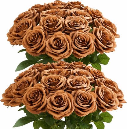 100 Pcs White Rose Artificial Flowers Bulk, Ivory Silk Fake Roses with Long Stem for Wedding Decoration, Bridal Bouquets, DIY Flower Wall, Party Table Centerpieces, Home Decor