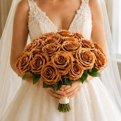 100 Pcs White Rose Artificial Flowers Bulk, Ivory Silk Fake Roses with Long Stem for Wedding Decoration, Bridal Bouquets, DIY Flower Wall, Party Table Centerpieces, Home Decor