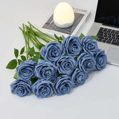 100 Pcs White Rose Artificial Flowers Bulk, Ivory Silk Fake Roses with Long Stem for Wedding Decoration, Bridal Bouquets, DIY Flower Wall, Party Table Centerpieces, Home Decor