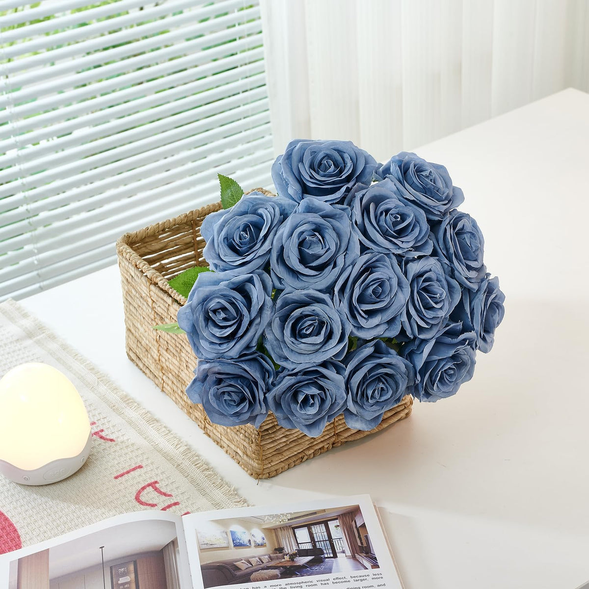 100 Pcs White Rose Artificial Flowers Bulk, Ivory Silk Fake Roses with Long Stem for Wedding Decoration, Bridal Bouquets, DIY Flower Wall, Party Table Centerpieces, Home Decor