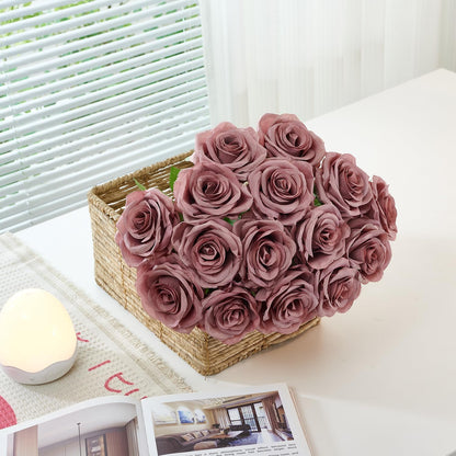 100 Pcs White Rose Artificial Flowers Bulk, Ivory Silk Fake Roses with Long Stem for Wedding Decoration, Bridal Bouquets, DIY Flower Wall, Party Table Centerpieces, Home Decor