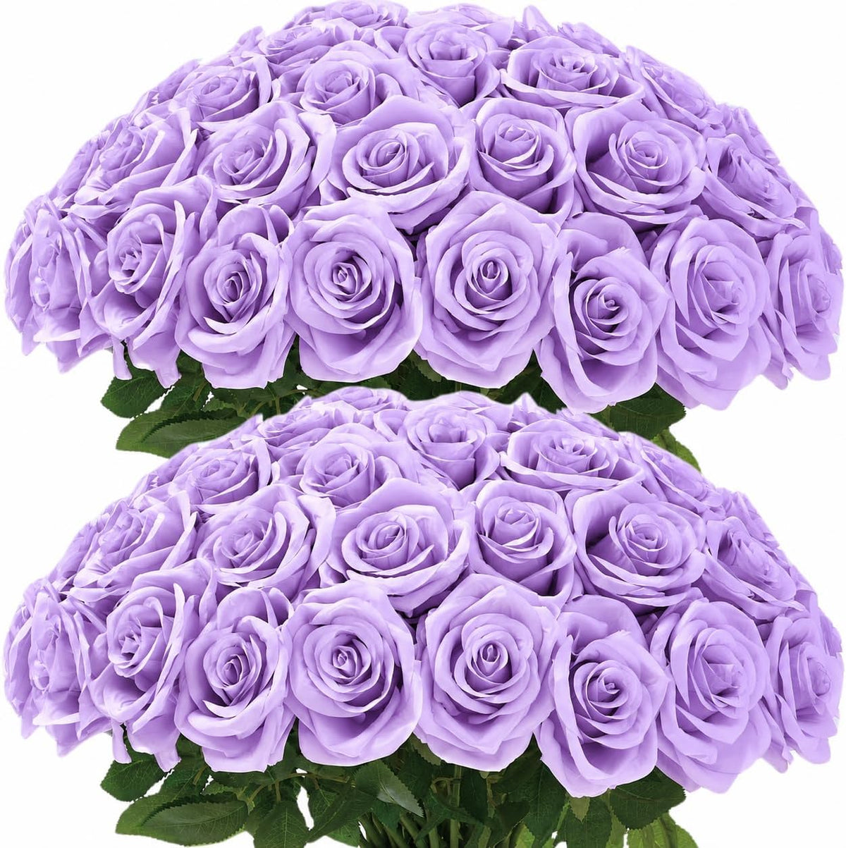 100 Pcs White Rose Artificial Flowers Bulk, Ivory Silk Fake Roses with Long Stem for Wedding Decoration, Bridal Bouquets, DIY Flower Wall, Party Table Centerpieces, Home Decor