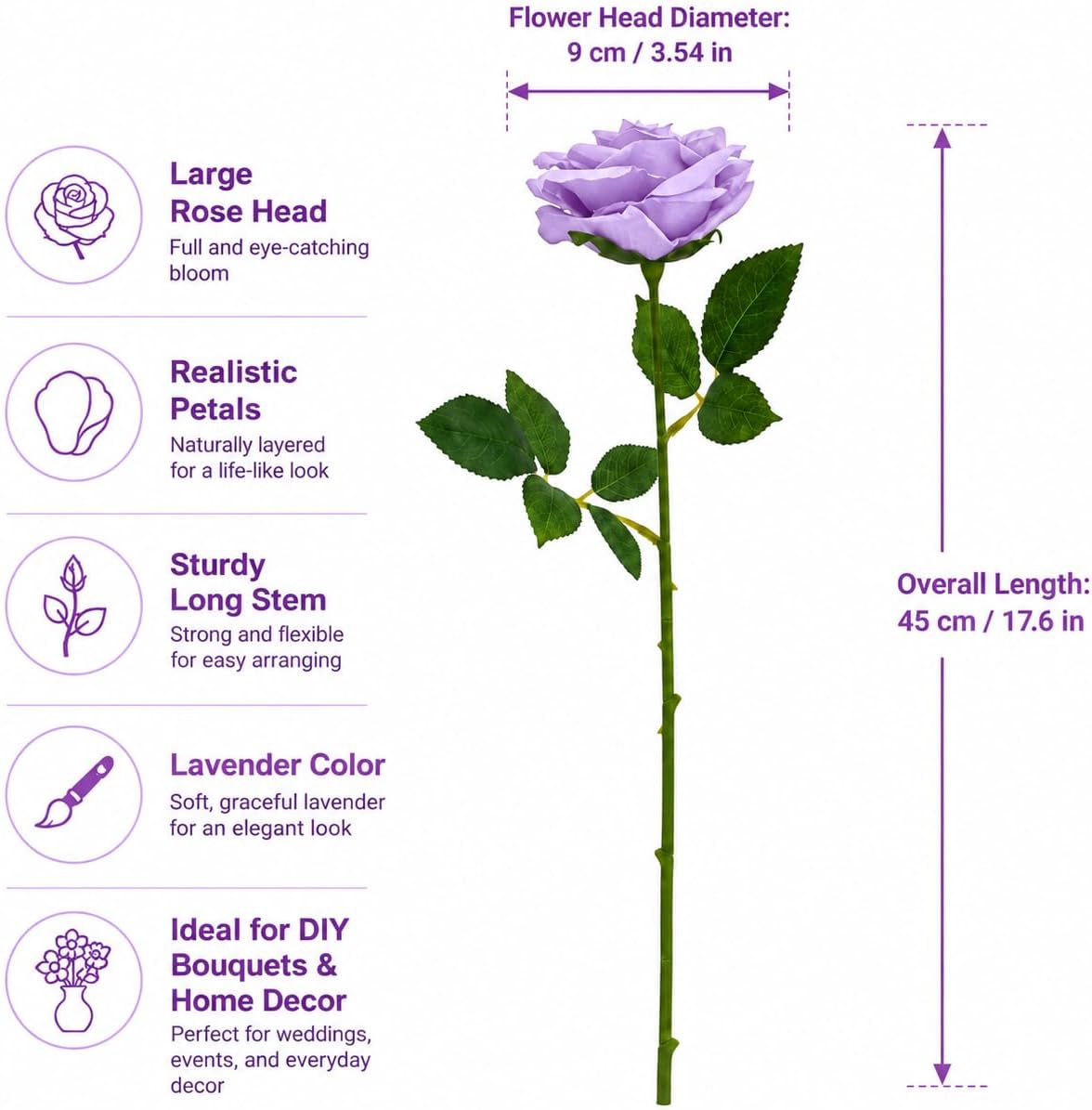 100 Pcs White Rose Artificial Flowers Bulk, Ivory Silk Fake Roses with Long Stem for Wedding Decoration, Bridal Bouquets, DIY Flower Wall, Party Table Centerpieces, Home Decor