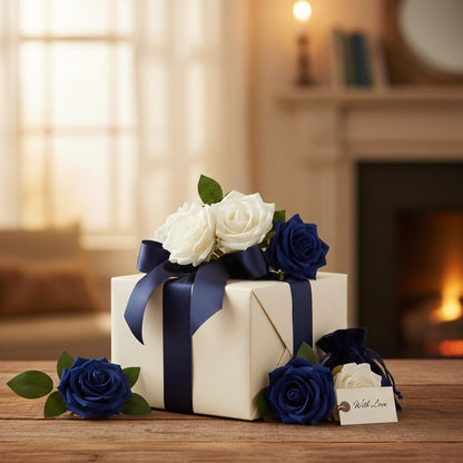 100 Pcs White Rose Artificial Flowers Bulk, Ivory Silk Fake Roses with Long Stem for Wedding Decoration, Bridal Bouquets, DIY Flower Wall, Party Table Centerpieces, Home Decor
