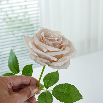 100 Pcs White Rose Artificial Flowers Bulk, Ivory Silk Fake Roses with Long Stem for Wedding Decoration, Bridal Bouquets, DIY Flower Wall, Party Table Centerpieces, Home Decor