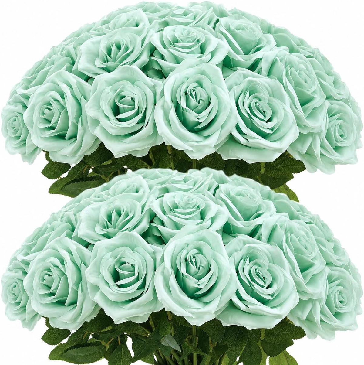 100 Pcs White Rose Artificial Flowers Bulk, Ivory Silk Fake Roses with Long Stem for Wedding Decoration, Bridal Bouquets, DIY Flower Wall, Party Table Centerpieces, Home Decor