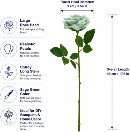100 Pcs White Rose Artificial Flowers Bulk, Ivory Silk Fake Roses with Long Stem for Wedding Decoration, Bridal Bouquets, DIY Flower Wall, Party Table Centerpieces, Home Decor