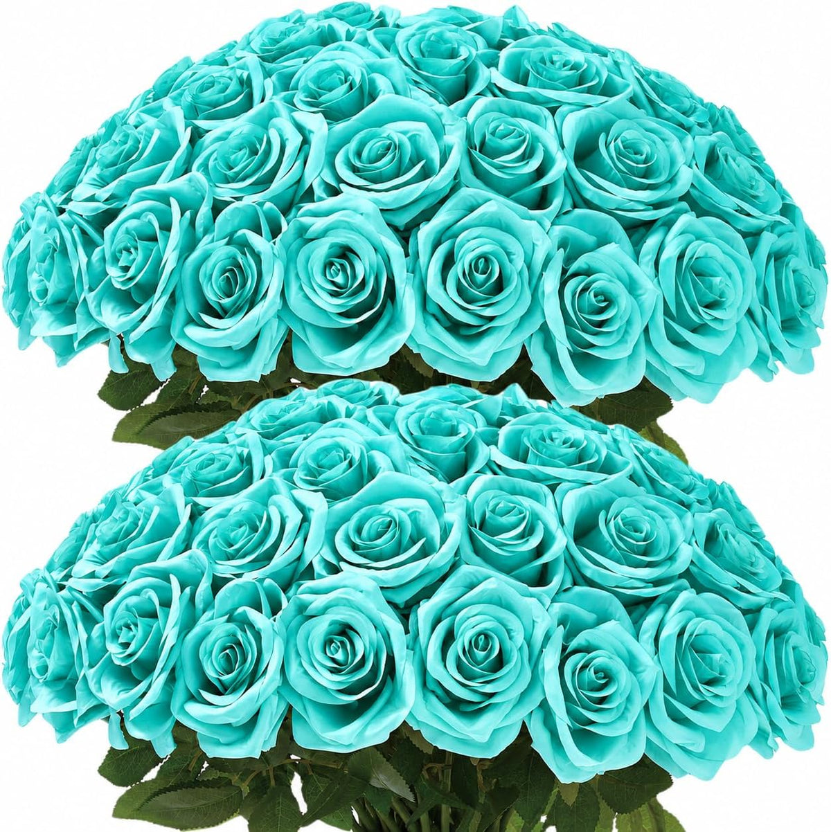 100 Pcs White Rose Artificial Flowers Bulk, Ivory Silk Fake Roses with Long Stem for Wedding Decoration, Bridal Bouquets, DIY Flower Wall, Party Table Centerpieces, Home Decor