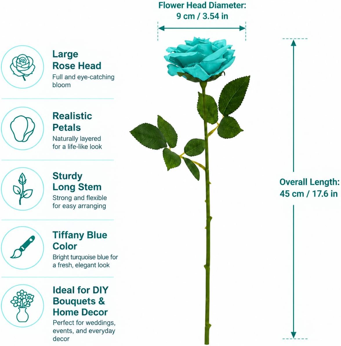 100 Pcs White Rose Artificial Flowers Bulk, Ivory Silk Fake Roses with Long Stem for Wedding Decoration, Bridal Bouquets, DIY Flower Wall, Party Table Centerpieces, Home Decor