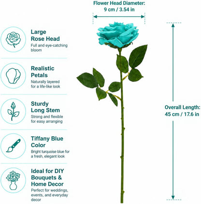 100 Pcs White Rose Artificial Flowers Bulk, Ivory Silk Fake Roses with Long Stem for Wedding Decoration, Bridal Bouquets, DIY Flower Wall, Party Table Centerpieces, Home Decor