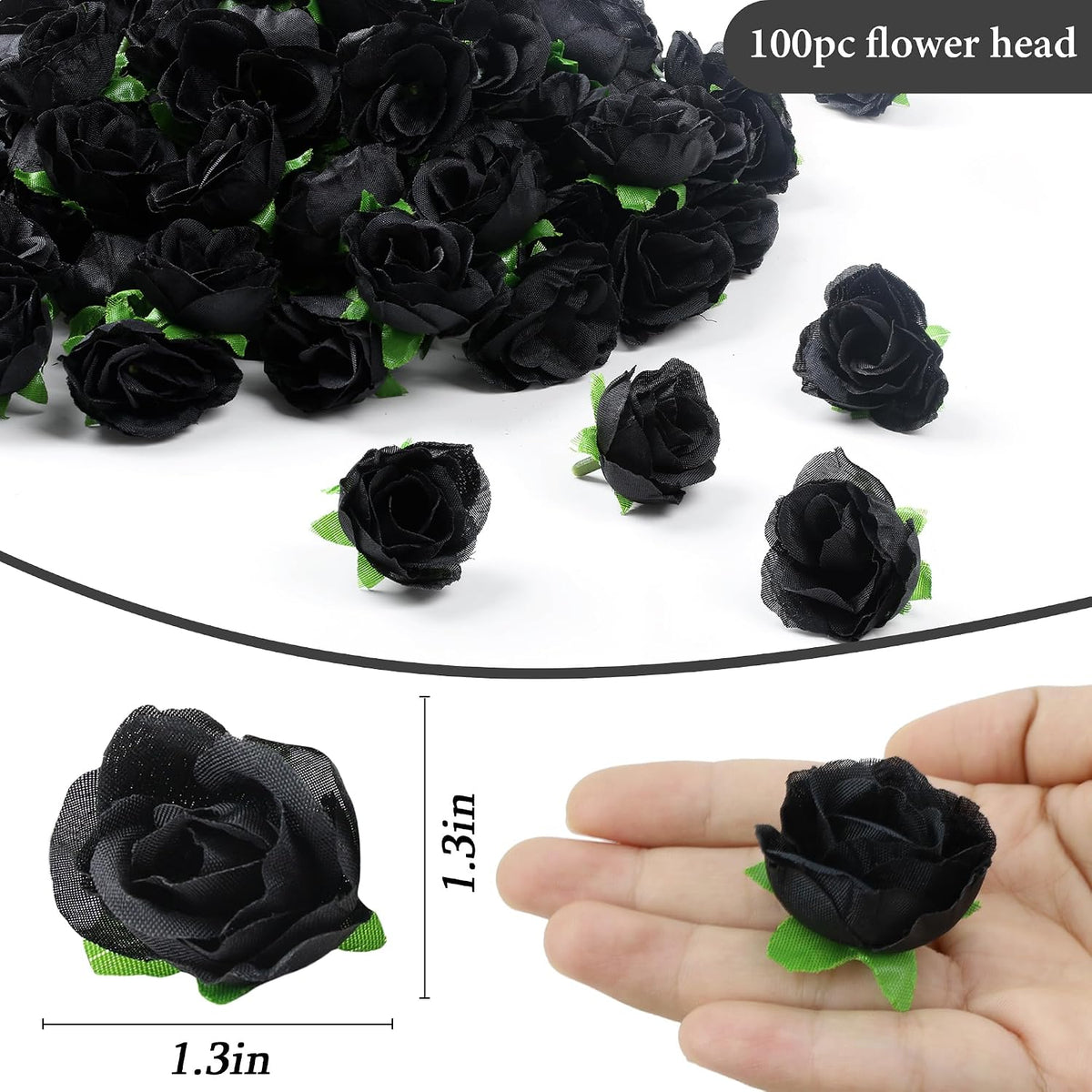 100Pcs 1.6In Mini Artificial Pink Cherry Blossom Flowers Head