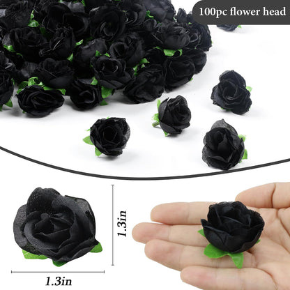 100Pcs 1.6In Mini Artificial Pink Cherry Blossom Flowers Head