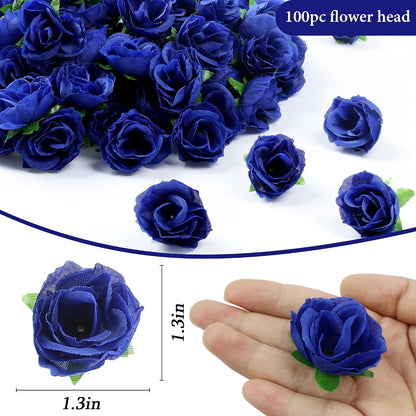 100Pcs 1.6In Mini Artificial Pink Cherry Blossom Flowers Head