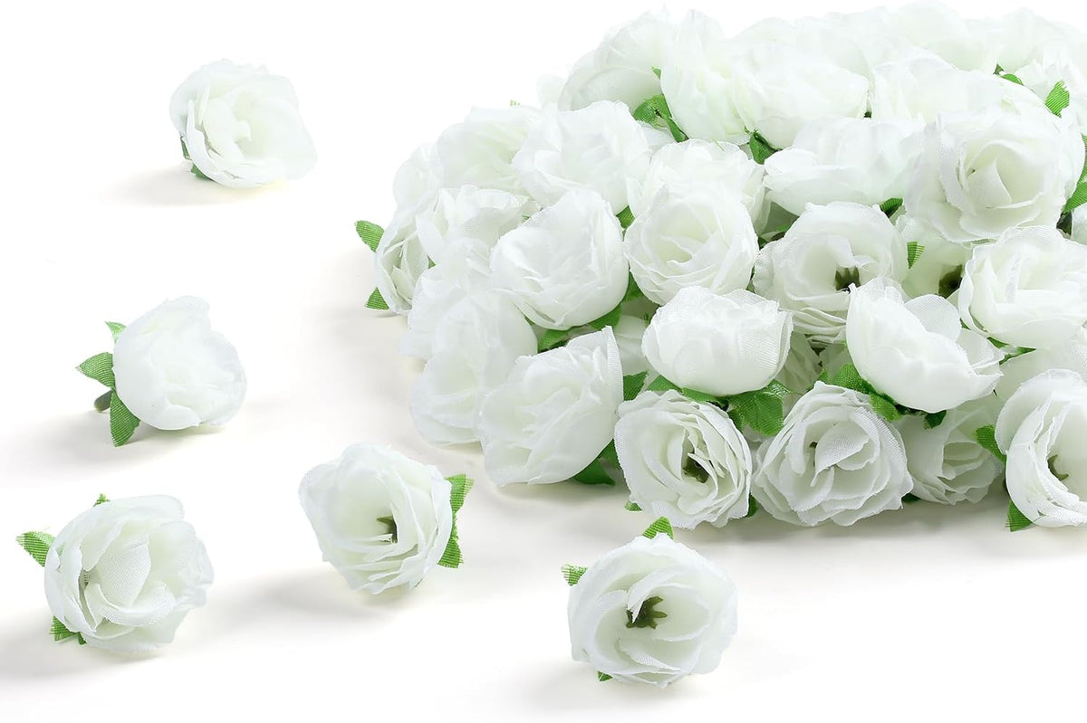 100Pcs 1.6In Mini Artificial Pink Cherry Blossom Flowers Head
