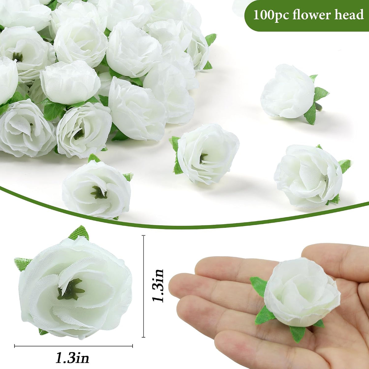 100Pcs 1.6In Mini Artificial Pink Cherry Blossom Flowers Head
